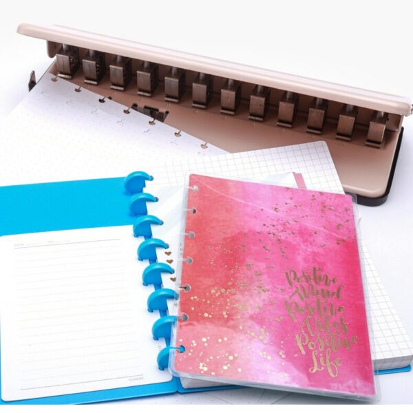 T Mushroom Hole Disc Binding Loose-Leaf Puncher Adjustable 12-Hole Punch Disc Bound Notebook Crafts and Scrapbooking Punchers 6