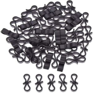 50pcs Black S Shaped Gutter Hanging Hooks For Wedding Outdoor Securing Lights