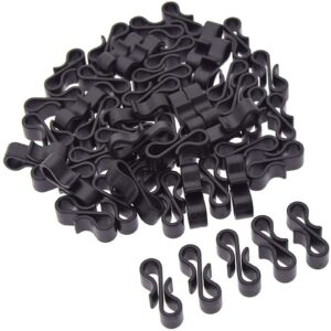 50pcs Black S Shaped Gutter Hanging Hooks For Wedding Outdoor Securing Lights