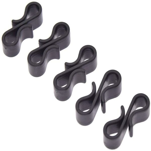 50pcs Black S Shaped Gutter Hanging Hooks For Wedding Outdoor Securing Lights