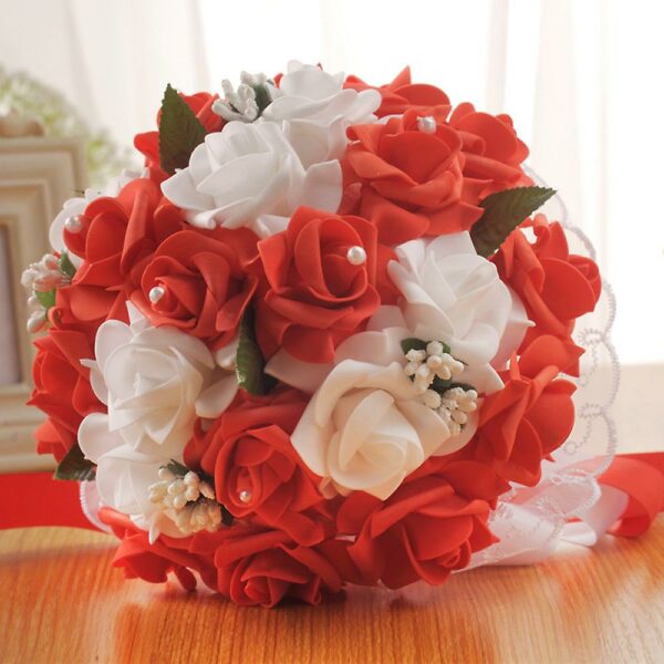 Crystal Roses Bridesmaid Wedding Bouquet Bridal Artificial Silk Flowers