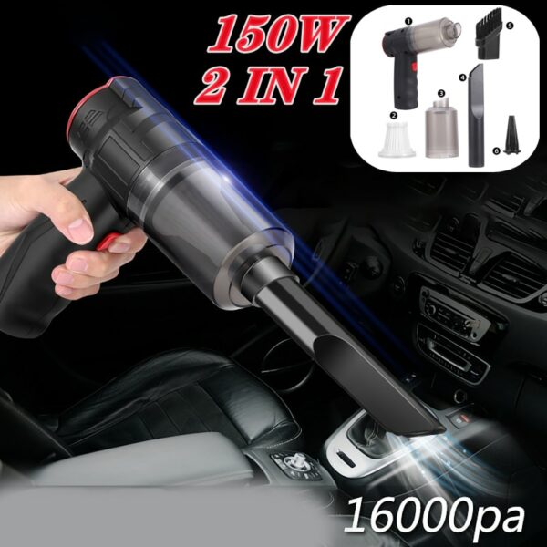 6000Pa 150W Wireless Car Vacuum Cleaner Blowable Cordless 2 In 1 Handheld Auto Vacuums Home & Car Dual Use Mini Vacuum Cleaners 2