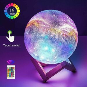 16 Colors 3d Moon Lamp Led Starry Galaxy Night Light Touch Changing