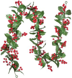 Red Berry Garland, 6foot Flexible Artificial