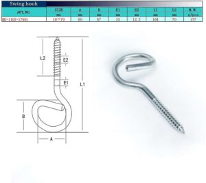 Stainless Steel Screw Hooks, Eye Bolt Hooks, Steel Pigtail Hammock Screw Hooks, Great For Chandeliers, Cu