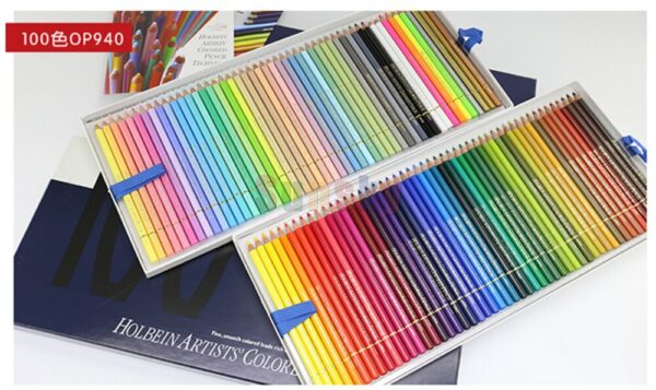 100/150 color Holbein oil pencils Wooden box Pencil Art Set Water soluble color set professional drawing art supplies 4