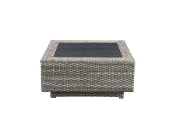 Modern Classic Salena Patio Sectional and Cocktail Table in Beige Fabric Gray Wicker for Garden Yard Home Leisure Furniture 5