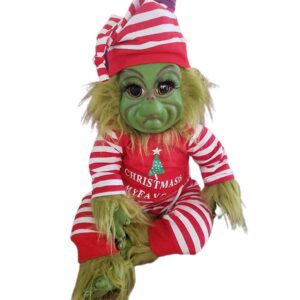 Christmas The Grinch Plush Doll Reborn Baby Grinch Stuffed Toy Xmas Gift