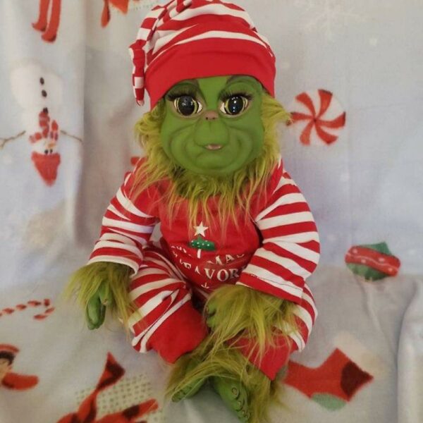 Christmas The Grinch Plush Doll Reborn Baby Grinch Stuffed Toy Xmas Gift