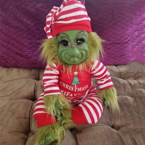 Christmas The Grinch Plush Doll Reborn Baby Grinch Stuffed Toy Xmas Gift