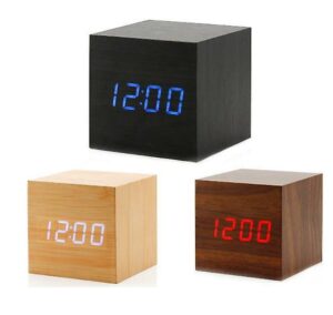 Gingko Cube Led Click Clock Alarm Clock With Sound Activation (time, Date & Temperature) Various Colours