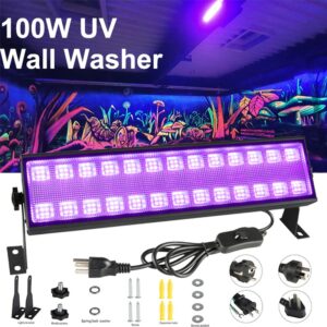 100W 80 LED Black Light Bar Flood Light for Halloween Glow Fluorescent Party Bedroom Game Room Body Paint Stage Lighting 1