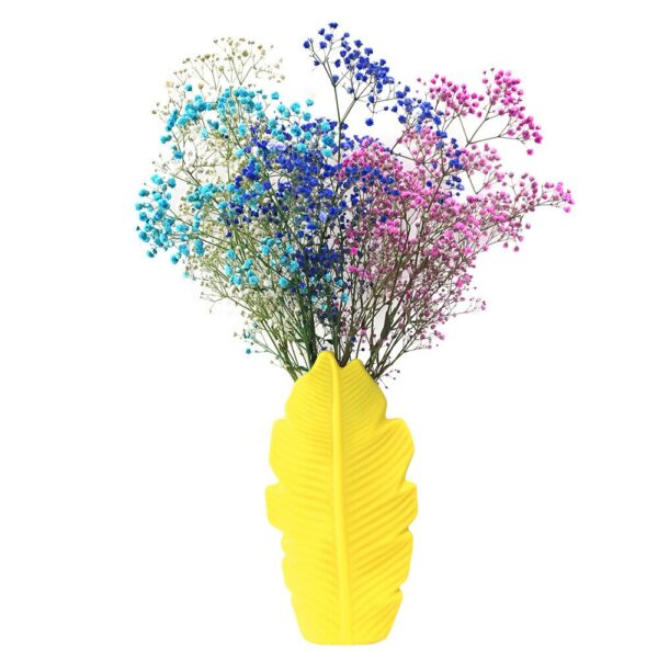 GIEMZA Silicone Vase Anti-drop Simulation Leaves Pot Dried Flower Decoration Hydroponics Home Room Hotel Office Arrangement 4