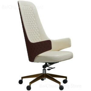 Italian Office Chairs Light Luxury Home Furniture Postmodern Office Computer Chair Leather Swivel Designer High Back Armchair 2