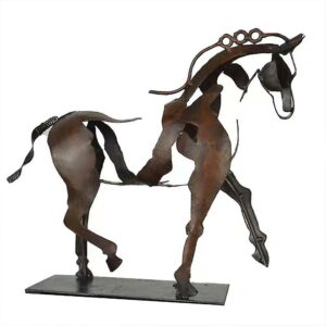 Rustic Metal Adonis Horse 3d Sculpture Statue Ornaments Home Decoration