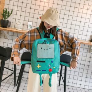 Big Ins Korean Cute Finne Figure Jakey Bag Anime Cartoon Adventure Robert Time Robot BMO For Child Girl Student Soft Backpack 2