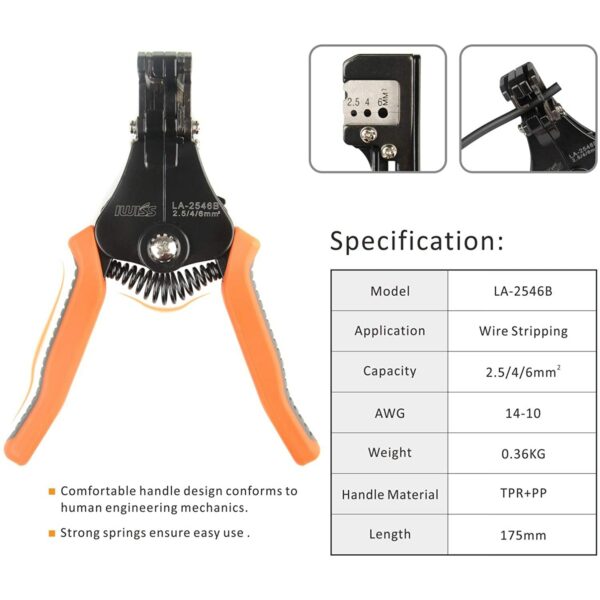 IWISS Solar PV Cable Crimping Plier Tool Kit for 2.5/4/6mm ²with Stripper,Cutter, Spanner Connectors-Oxford bag pack 5