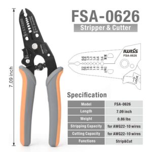 IWISS Crimping Tool Kits with Wire Stripper and Cable Cutters Suitable for Non-Insulated & Insulated Cable End-Sleeves Terminals 2