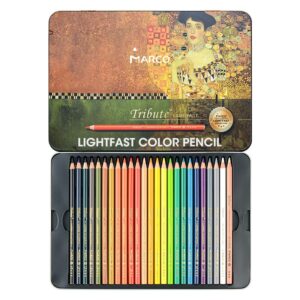 Marco Master Light Fast Oil Color Pencil Set Professional 24 Colored Pencils Art hand-painted Expert Set 1