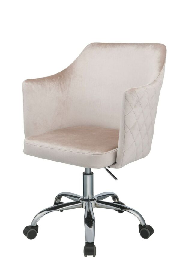 Home Modern And Minimalist Furniture Office Desk Chair Computer Chair Fashion Furniture Office Chair In Champagne Velvet Chrome 3