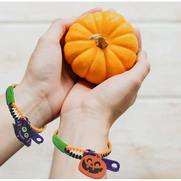 24 Pack Halloween Party For Kids Zipper Bracelets Bulk Set, Sensory Toys