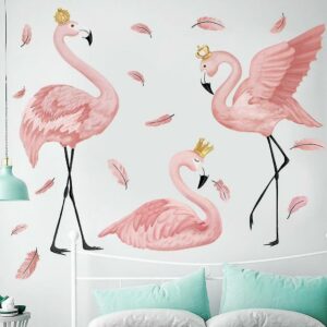 Pink Flamingo Wall Sticker Home Decal Living Room Bedroom Decor Paste