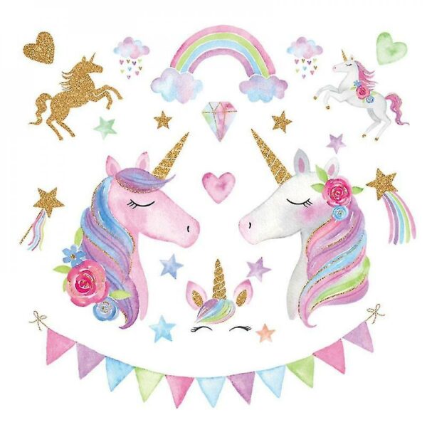 Pink Unicorn Wall Stickers Decals Kindergarten Kid Room Decor Paste