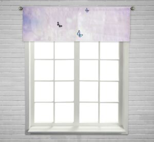 Blue Butterflies On A Fantasy Lake In Twilight Window Curtain Valance Rod Pocket 45x130 Cm