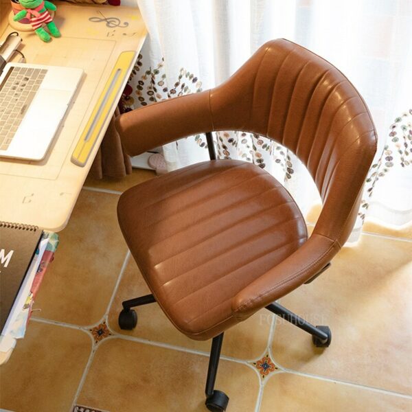 Computer Chair Home Comfortable Office Chair Leather Leisure Chaie Simple Desk Chair Backrest Leisure Office Chairs Gaming Chair 3