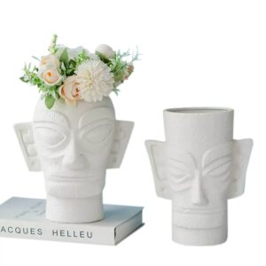 Creative Face Ceramic Vase Porch Living Room Flower Arrangement Office Hotel Antique Cultural Art Decoration Ornaments Gifts 1