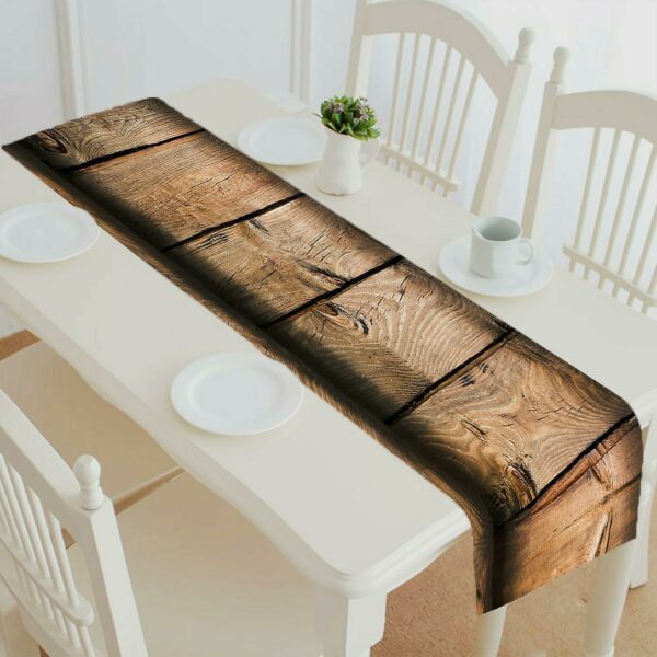 Wood Texture Background Old Panels Table Runner Table Cloth Tea Table Cloth 35x180 Cm