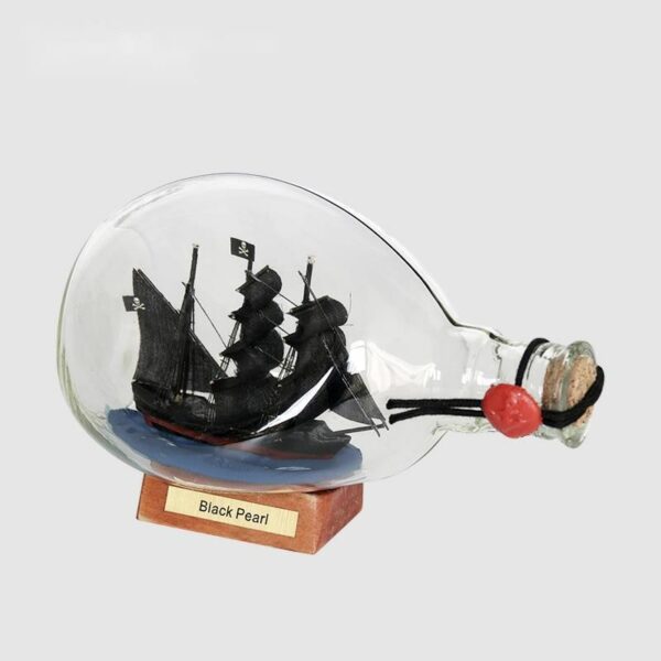 Black Pearl Pirates Of The Caribbean Boat Ship In The Bottle Boat In The Glass Drifting Bottle Creative Crafts Home Office Decor 3