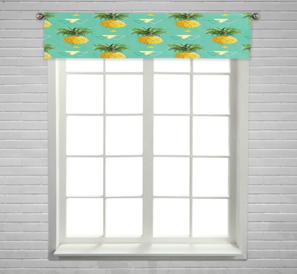 Geometric Pineapple Window Curtain Valance Rod Pocke 30x130 Cm