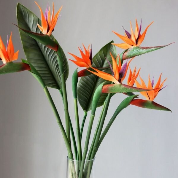 4P Large Bird of Paradise 43'' Artificial Tropical Flower Faux Heaven Bird Plant for Home Office Garden Decor Flower Arrangement 2