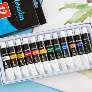 12 Color Watercolor Paint Set 12ml Washable Paint Student Children Learning Practice Art Supplies Stationery 2