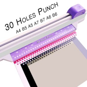 1 Pcs Selling 30 Holes Punchersliding Light Duty Paper Punch 30 Holes A4 B5 A5 A7 B7 A6 B6 Large Capacity 5 Sheets Hole Punch 1