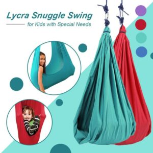 New Yoga Swing Hammock Hanging Therapy Lycra Snuggle Swing for Kids with Special Needs Belts Indoor Fitness Anti-Gravity Pilates 1