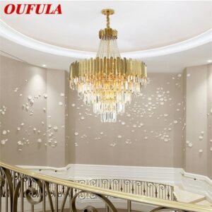 OUFULA Chandelier Gold Pendant Lamp Fixtures Postmodern LED Light for Home Living Dining Room Villa 1