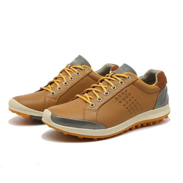 Men's Genuine Leather Casual Fixed Spike Golf Fitness Shoes New Sneakers Top Layer Cowhide Boots Outdoor Walking Sports Botas 5