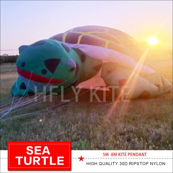 NEW ARRIVAL 5M 8M sea turtle KITE PENDANT LINE LAUNDRY SOFT INFLATABLE KITE 30D RIPSTOP NYLON 5