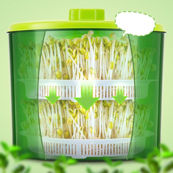 3-Layer 220V Multifunctional Electric Bean Sprouts Machine Healthy DIY Bean Sprouts Cultivation Seeds Growing Machine 4