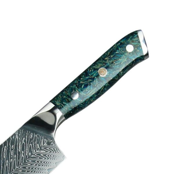 AIIWIN 8 Inch Chef Knives VG10 67 Layer Damascus Kitchen Knife Artistic Blue Resin Ergonomic Handle Super Sharp Kitchen Tools 4