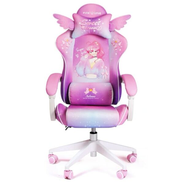 2021 New Lovely pink Maiden computer chair students gaming chair silla girl ESports chair Anchor home Live Rotating Chair 2