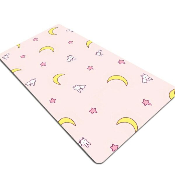 80x40cm Leather Printed Desk Pad Cartoon Pink Girl Heart Mouse Pad Gaming Non-Slip Keyboard Pad Large Overlock Office Supplies 5