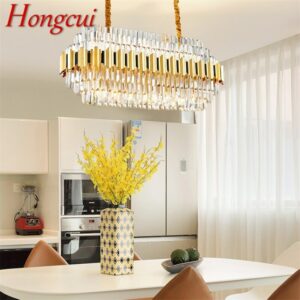 Hongcui Pendant Light Postmodern Gold Luxury Crystal LED Lamp Chandelier for Home Dining Living Room 1