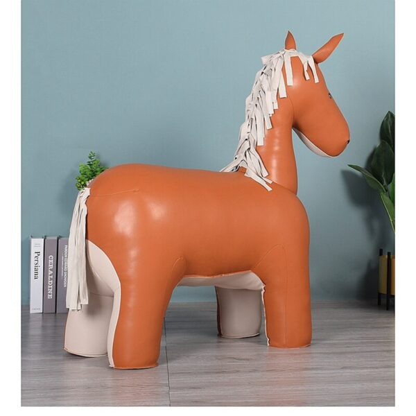 LARGE FINE HORSE STOOL Microfiber Leather Surface A Special Furniture For Your Home Decoration Fine Horse Stool 4