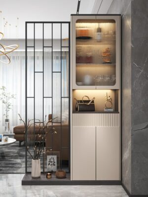 New Light Luxury Lobby Living Room Screen Partition Wine Cabinet Modern Simple Entrance Porch Shoe Cabinet Integrated Cabinet 2