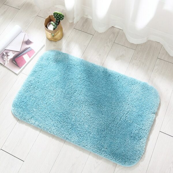 Shaggy Thick Bathroom Mat Solid Color Bath Carpets Toilet Doormat Floor Rugs Beside Bathtub Washbasin Microfiber Shower Room Pad 1