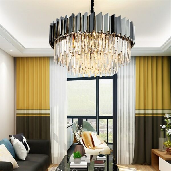 WPD Pendant Light Postmodern Double Crystal LED Lamp Luxury Fixture for Home Dining Living Room 3