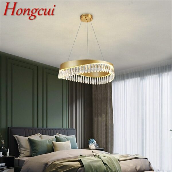 Hongcui Chandelier Pendant Lamp Postmodern Gold Luxury Home LED Light Fixture for Living Dining Room 1